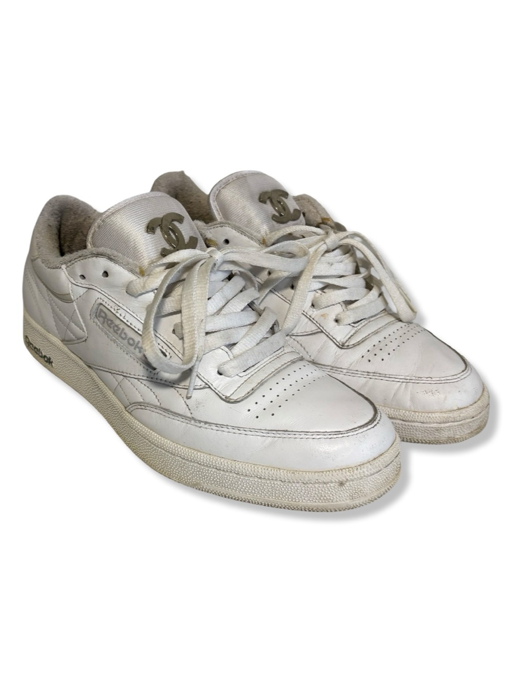 Vintage Custom Reebok Club C With Chanel Pins On Tongue